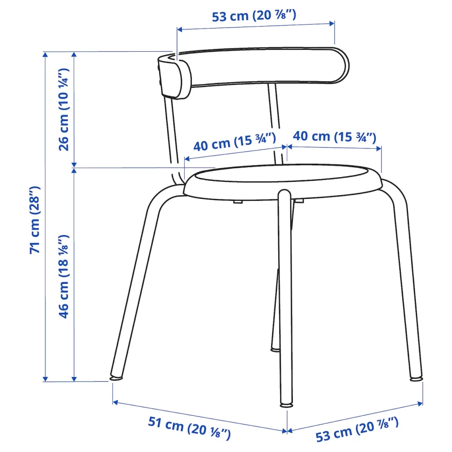 Деревянный стул - YNGVAR IKEA/ ИНГВАР ИКЕА, 71х53х51 см, черный (изображение №11)