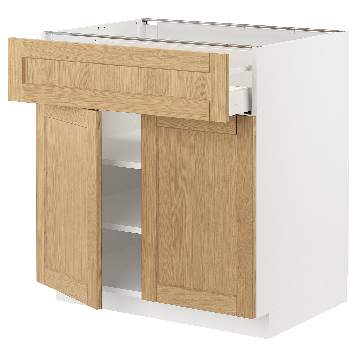 Напольный шкаф - METOD / MAXIMERA IKEA/ МЕТОД/ МАКСИМЕРА ИКЕА,  80х60 см, белый/под беленый дуб