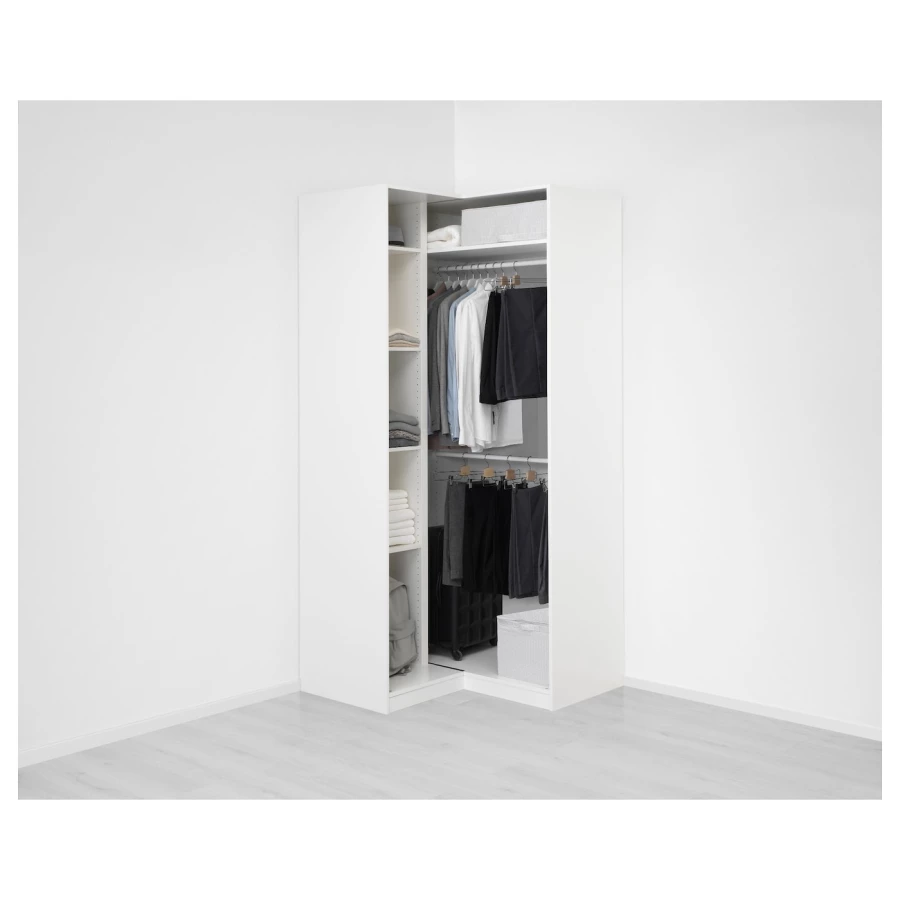 Угловой шкаф - IKEA PAX/GRIMO/ПАКС/ГРИМО ИКЕА, 111х111x236 см, белый (изображение №4)