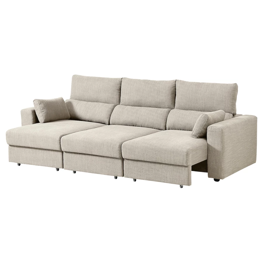 3-местный диван - IKEA ESKILSTUNA/ЭСКИЛЬСТУНА ИКЕА, 81х58х111 см, бежевый (изображение №2)