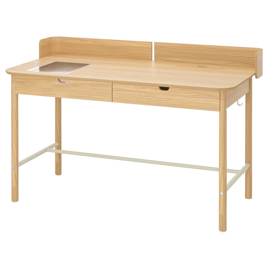Письменный стол с ящиками - IKEA RIDSPÖ/RIDSPO, 140х70 см, дуб, РИДСПО ИКЕА (изображение №1)
