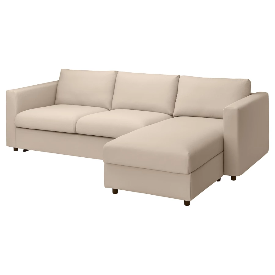 3-местный диван с шезлонгом - IKEA VIMLE, 98x271см, бежевый, ВИМЛЕ ИКЕА (изображение №2)