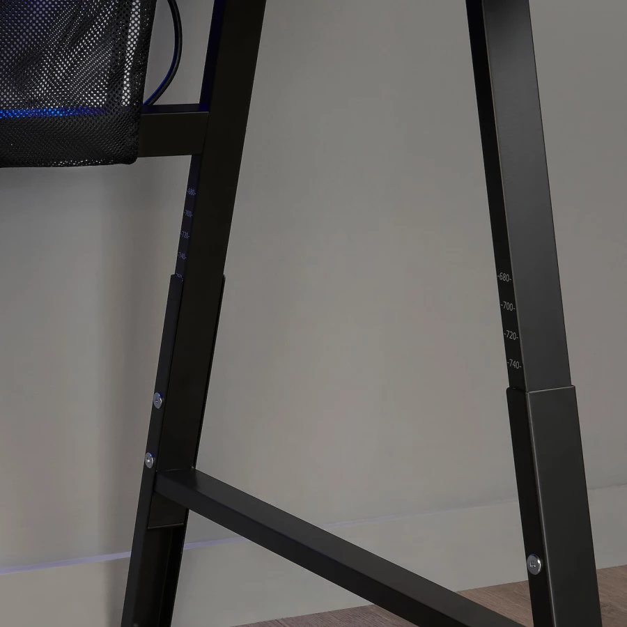 Игровой стол и стул - IKEA UTESPELARE/MATCHSPEL, черный, 166х79х9 см, УТЕСПЕЛАРЕ/МАТЧСПЕЛ ИКЕА (изображение №4)