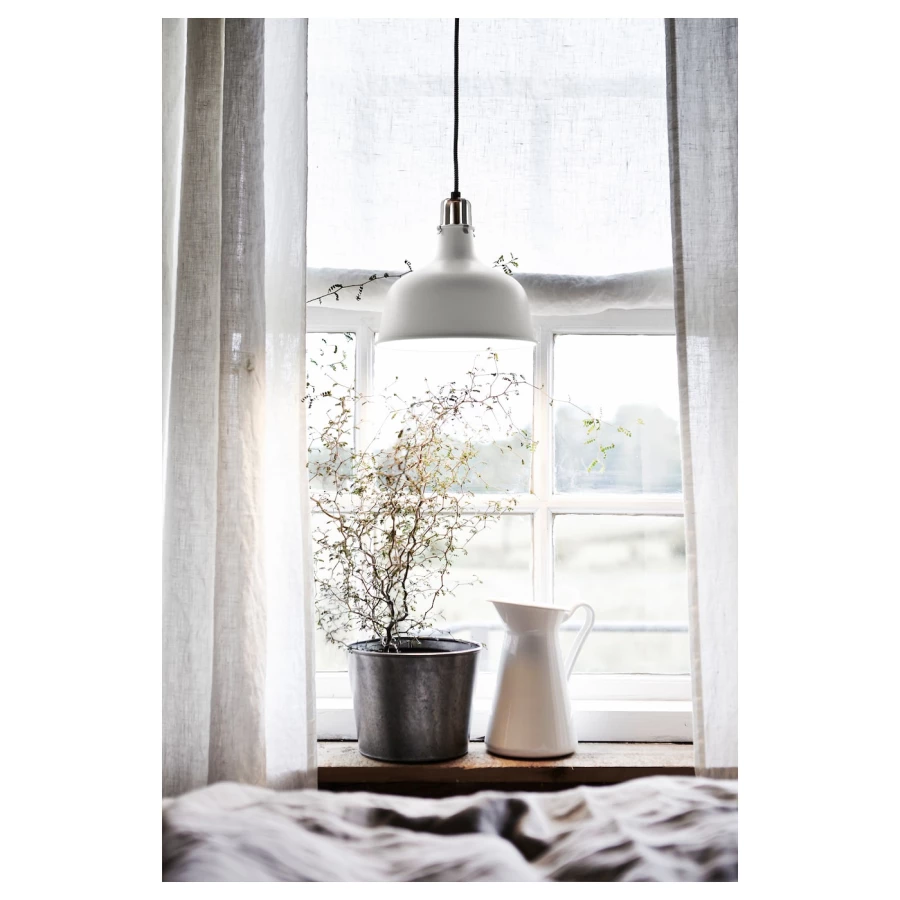 Подвесной светильник - RANARP IKEA / РАНАРП ИКЕА, 23 см, белый (изображение №3)