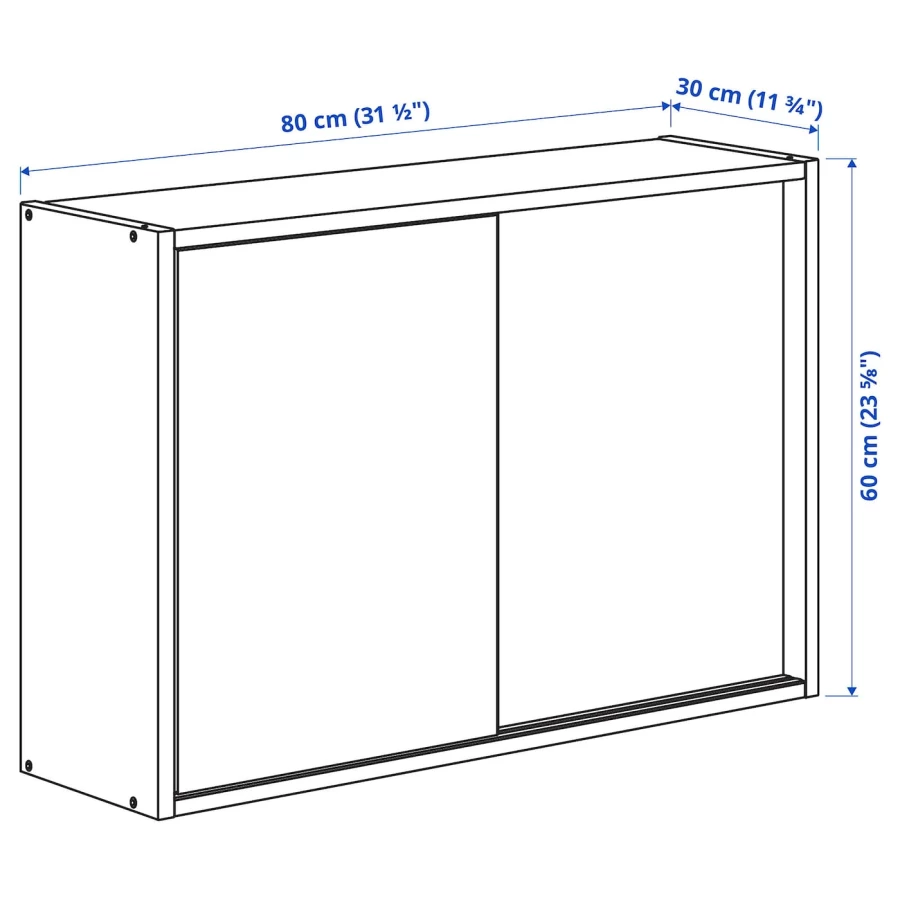 Шкаф с раздвижными дверями - IKEA IVAR/ИВАР ИКЕА, 60х30х80 см, под беленый дуб (изображение №7)