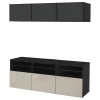 Комбинация для хранения ТВ - IKEA BESTÅ/BESTA, 192x42x180см, черный/светло-коричневый, БЕСТО ИКЕА