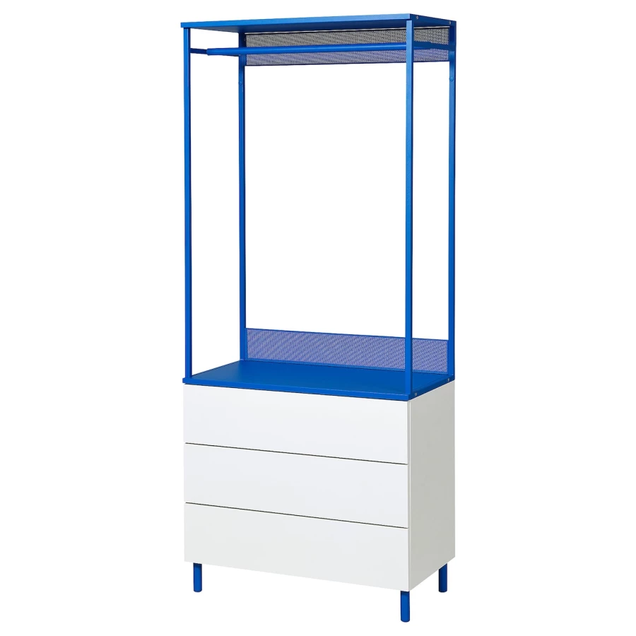 Комбинация для хранения - PLATSA  IKEA/ ПЛАТСА  ИКЕА, 191х80 см, белый/синий (изображение №1)