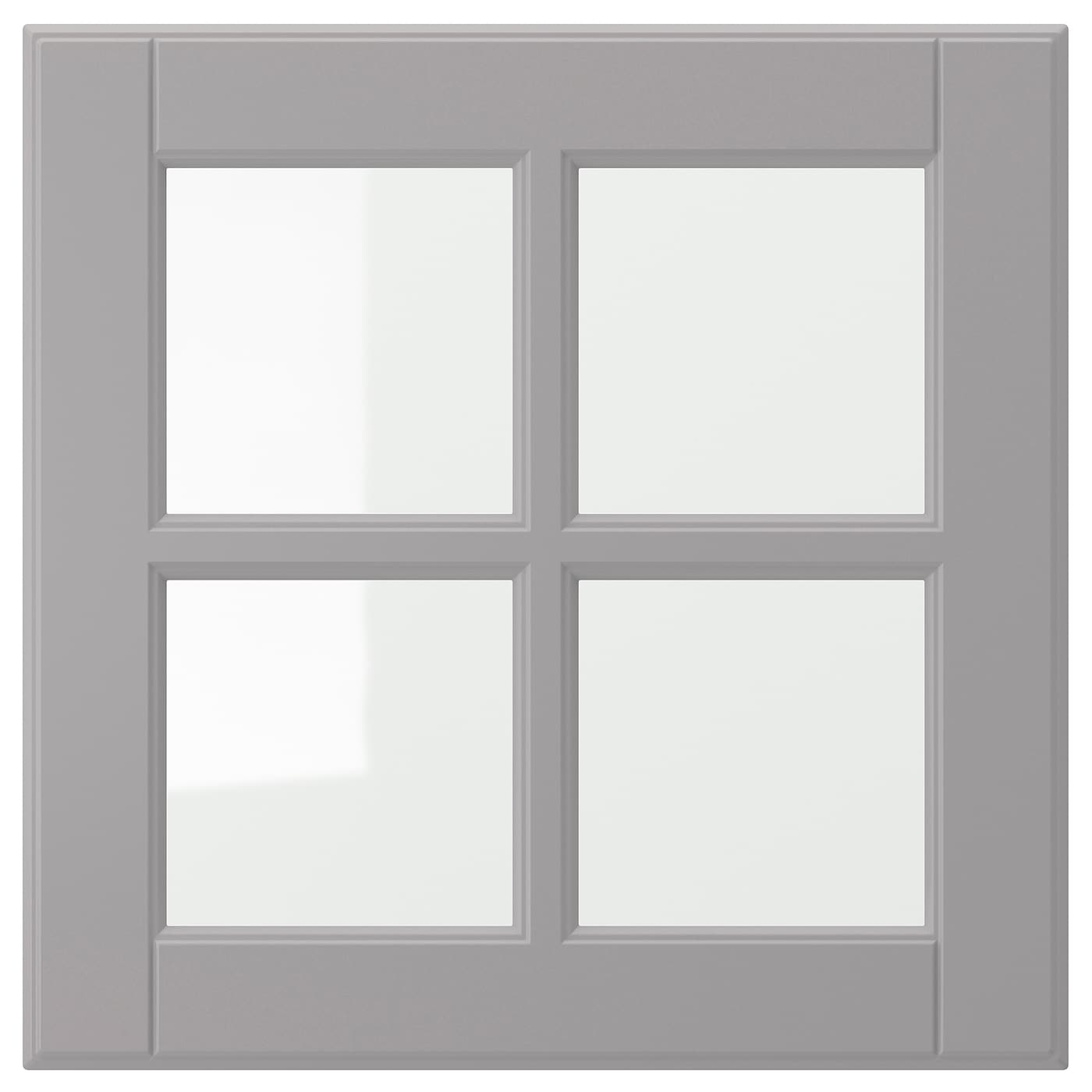 Дверца со стеклом - IKEA BODBYN, 40х40 см, серый, БУДБИН ИКЕА