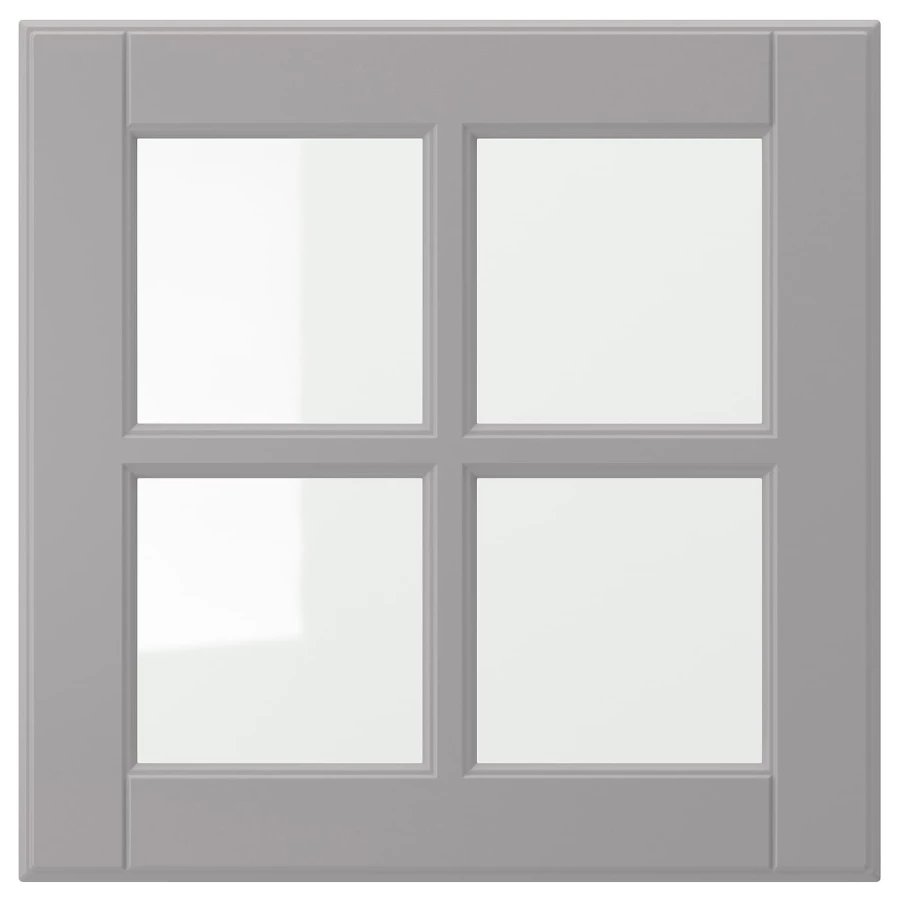 Дверца со стеклом - IKEA BODBYN, 40х40 см, серый, БУДБИН ИКЕА (изображение №1)