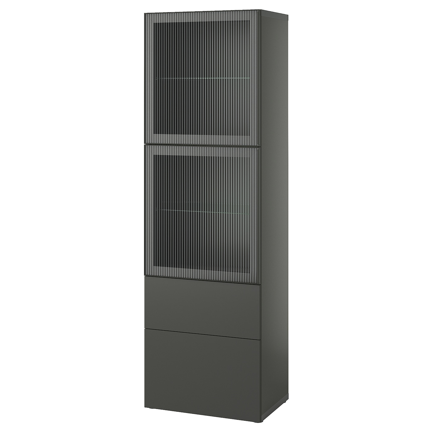 Книжный шкаф - BESTÅ/ BESTА IKEA/ БЕСТА/БЕСТО ИКЕА, 193х60 см, темно-серый