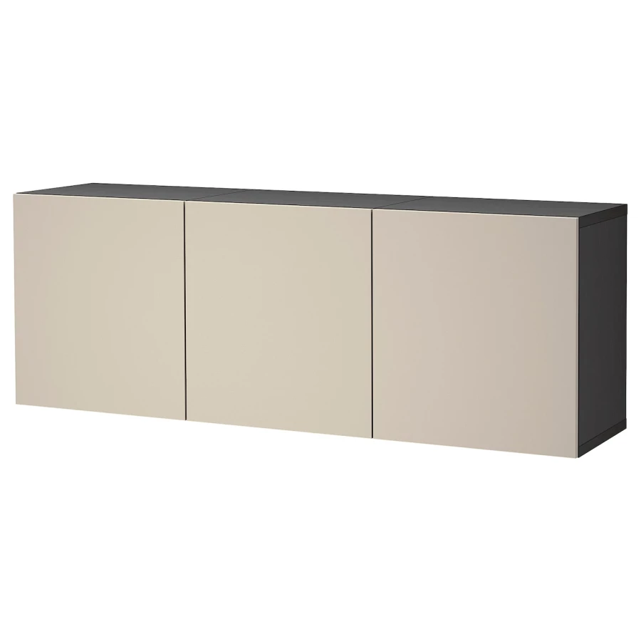 Навесной шкаф - IKEA BESTÅ/BESTA, 180x42x64 см, серый, Бесто ИКЕА (изображение №1)