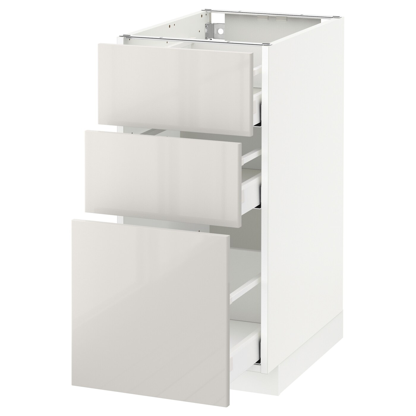 Напольный кухонный шкаф  - IKEA METOD MAXIMERA, 88x62x40см, белый/светло-серый, МЕТОД МАКСИМЕРА ИКЕА