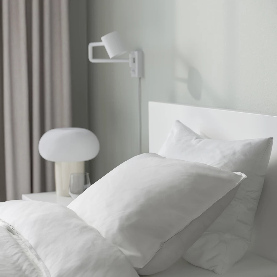 Кровать - IKEA MALM, 200х120 см, матрас средне-жесткий, белый, МАЛЬМ ИКЕА (изображение №8)