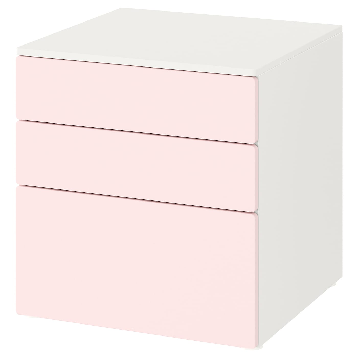 Комод детский - IKEA PLATSA/SMÅSTAD/SMASTAD, 60x55x63 см, белый/розовый, ИКЕА