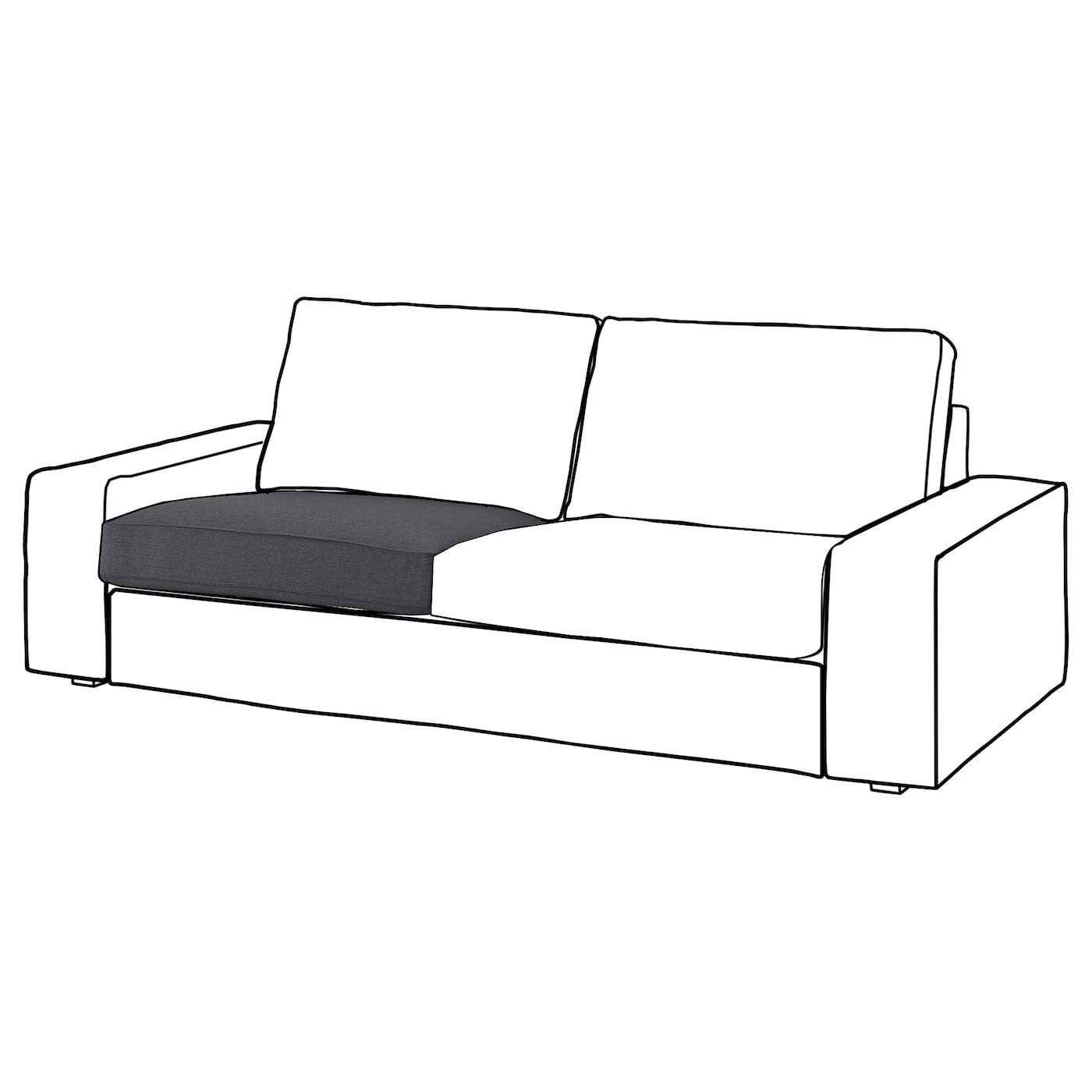Внутренняя подушка сиденья для дивана - IKEA KIVIK/КИВИК ИКЕА, 74х20х91 см, черный