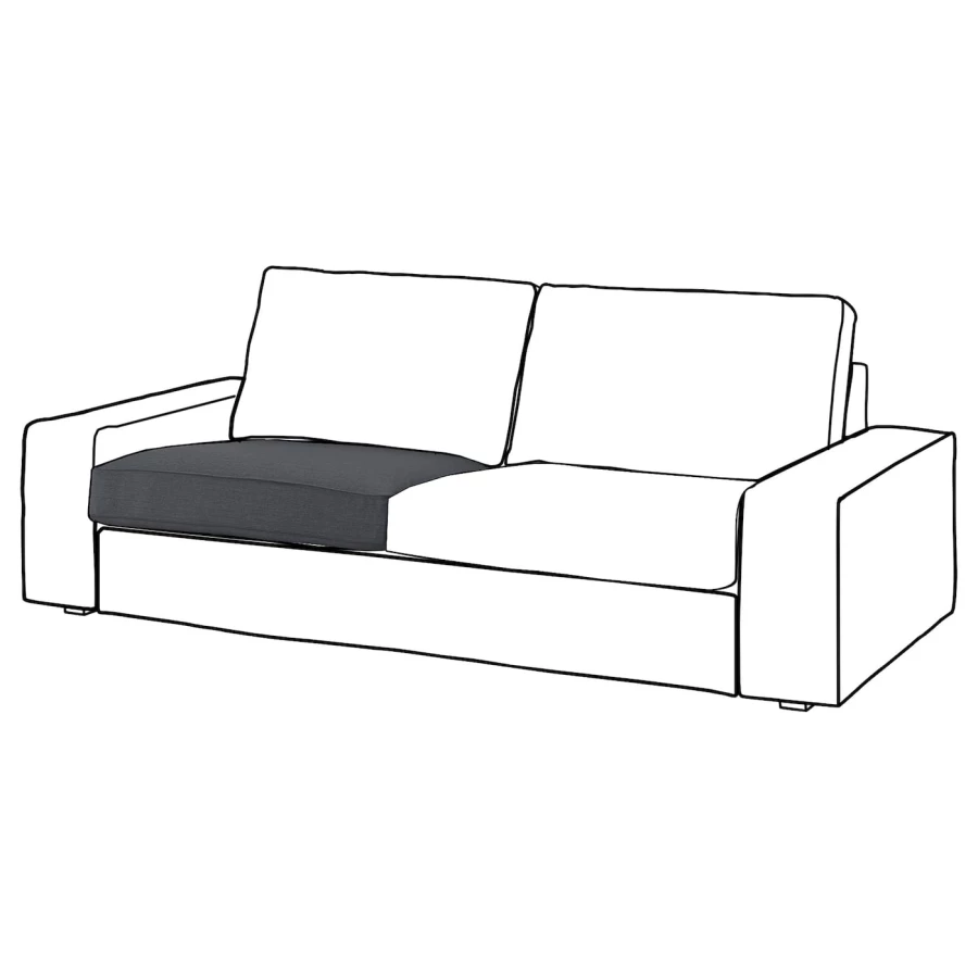 Внутренняя подушка сиденья для дивана - IKEA KIVIK/КИВИК ИКЕА, 74х20х91 см, черный (изображение №1)