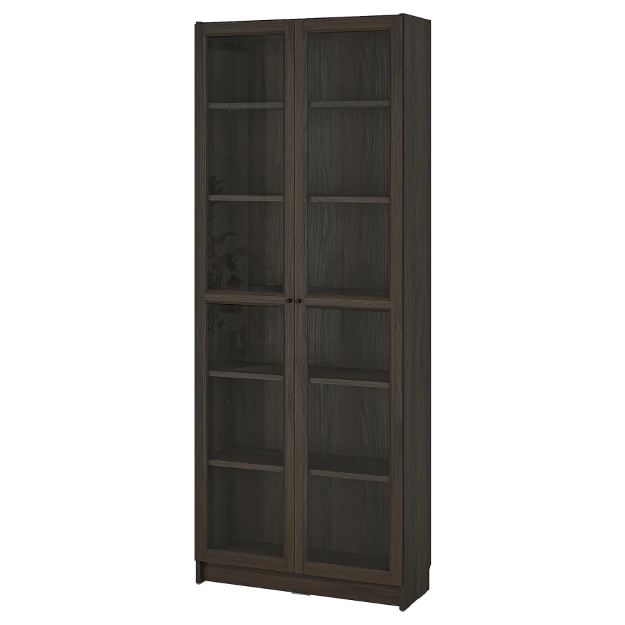 Книжный шкаф -  BILLY / OXBERG IKEA/ БИЛЛИ/ ОКСБЕРГ ИКЕА,80х30х202 см,  черный (изображение №1)