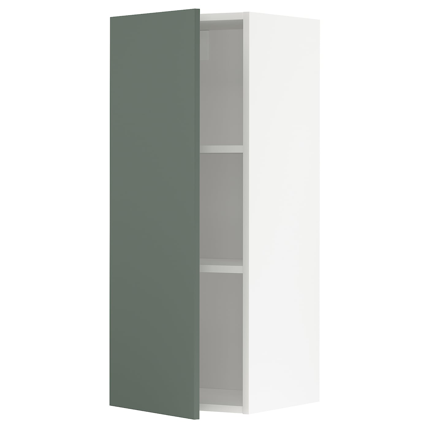 Навесной шкаф с полкой - METOD IKEA/ МЕТОД ИКЕА, 100х40 см, белый/темно-зеленый