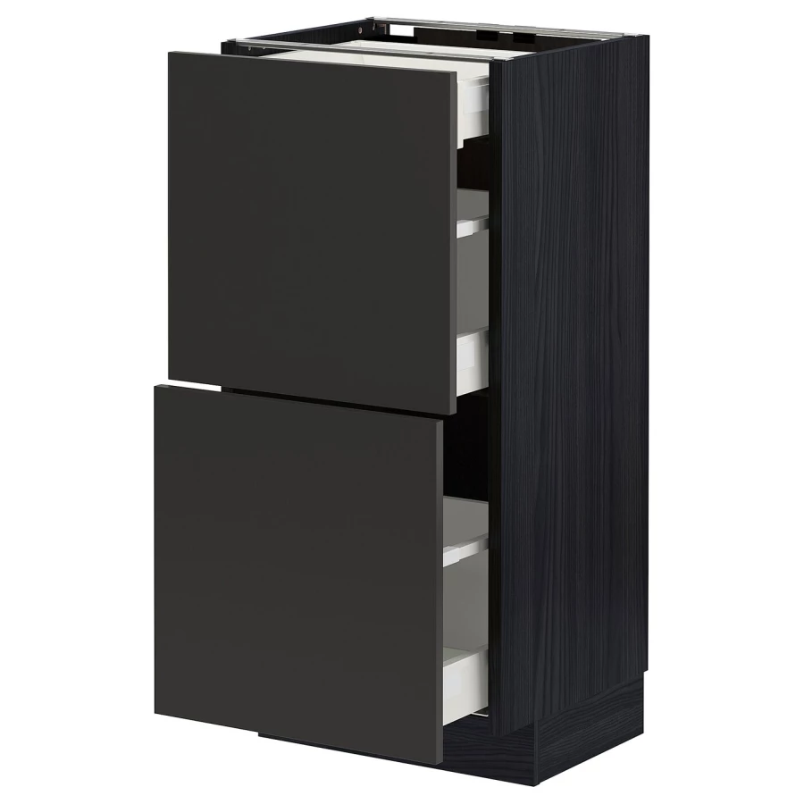 Напольный кухонный шкаф  - IKEA METOD MAXIMERA, 88x39,2x40см, черный, МЕТОД МАКСИМЕРА ИКЕА (изображение №1)