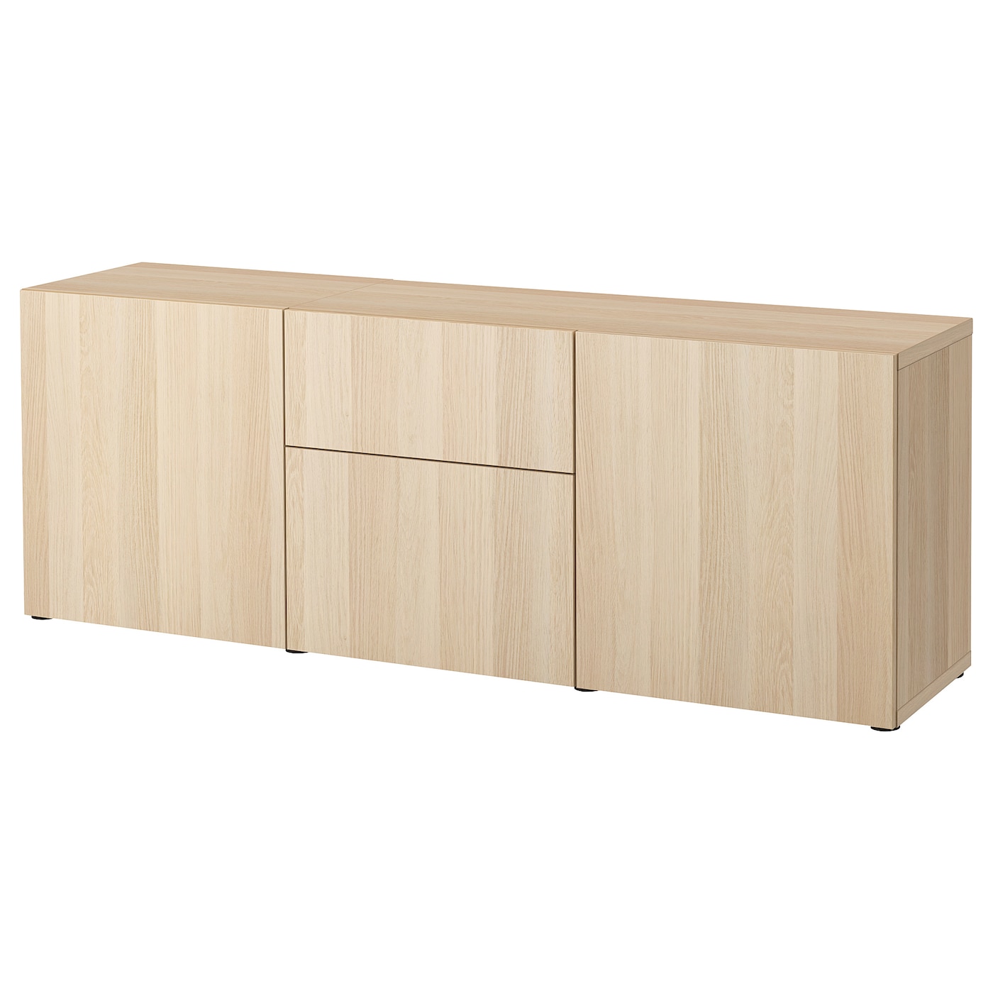 Комбинация для хранения - BESTÅ/ BESTА IKEA/ БЕСТА/БЕСТО ИКЕА, 180х65  см, под беленый дуб