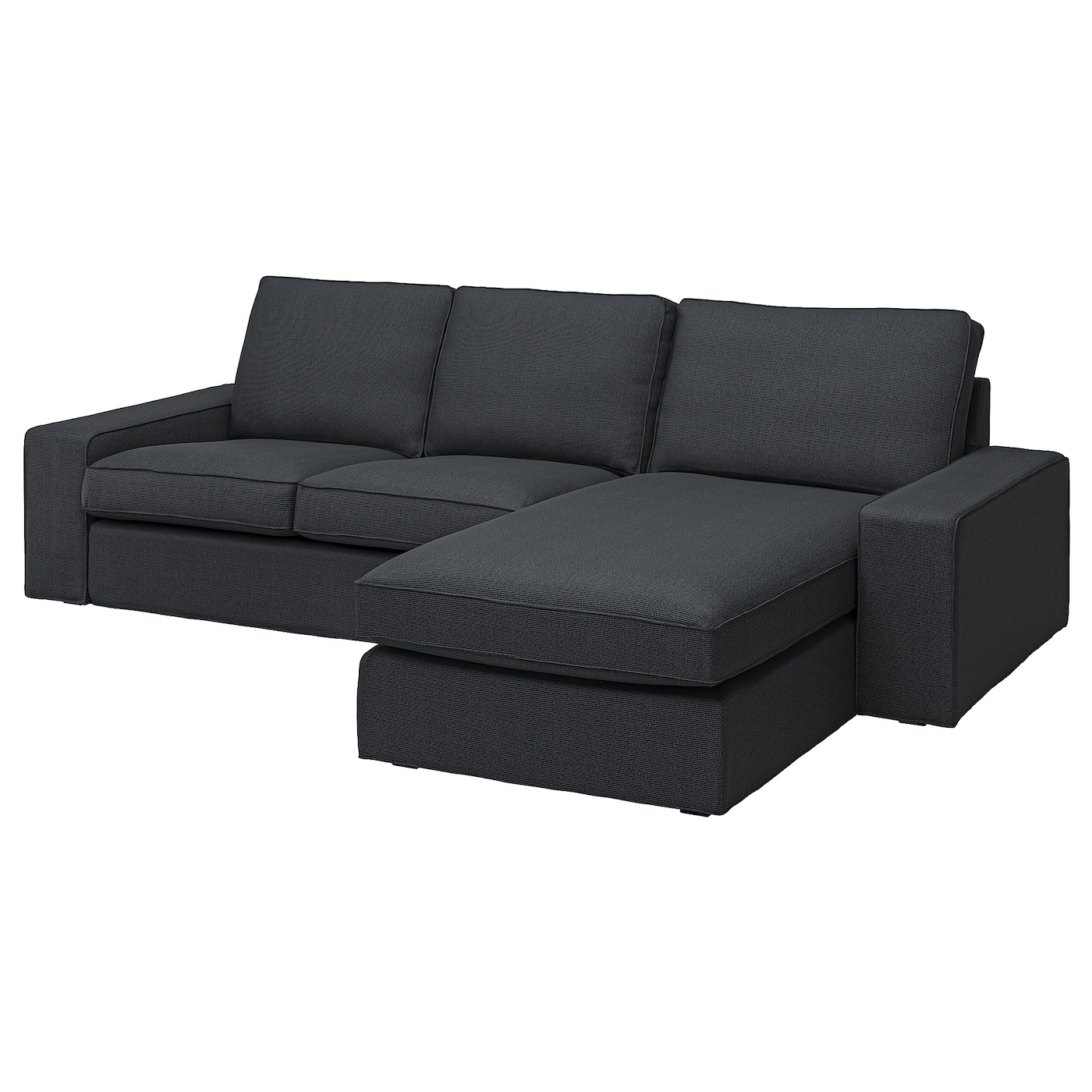 2-местный диван и шезлонг - IKEA KIVIK, 83x95/163x280см, черный, КИВИК ИКЕА