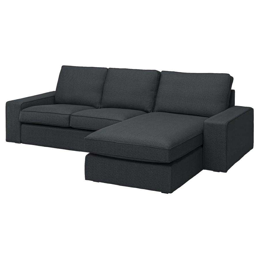 2-местный диван и шезлонг - IKEA KIVIK, 83x95/163x280см, черный, КИВИК ИКЕА (изображение №1)