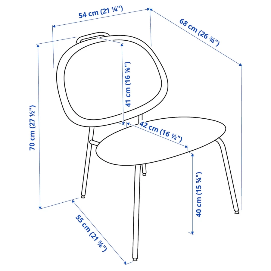 Стул - IKEA GÄVLE/GAVLE/IKEA/ГЭВЛЕ ИКЕА, 70х54х42 см,  красный (изображение №8)