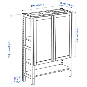 Второе фото. Комбинация для хранения - IKEA IVAR/ИВАР ИКЕА, 89х30х124 см, сосна/черный