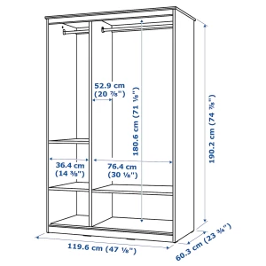 Второе фото. Шкаф - SONGESAND IKEA/ СОНГЕСАНД ИКЕА, 120x60x191, белый