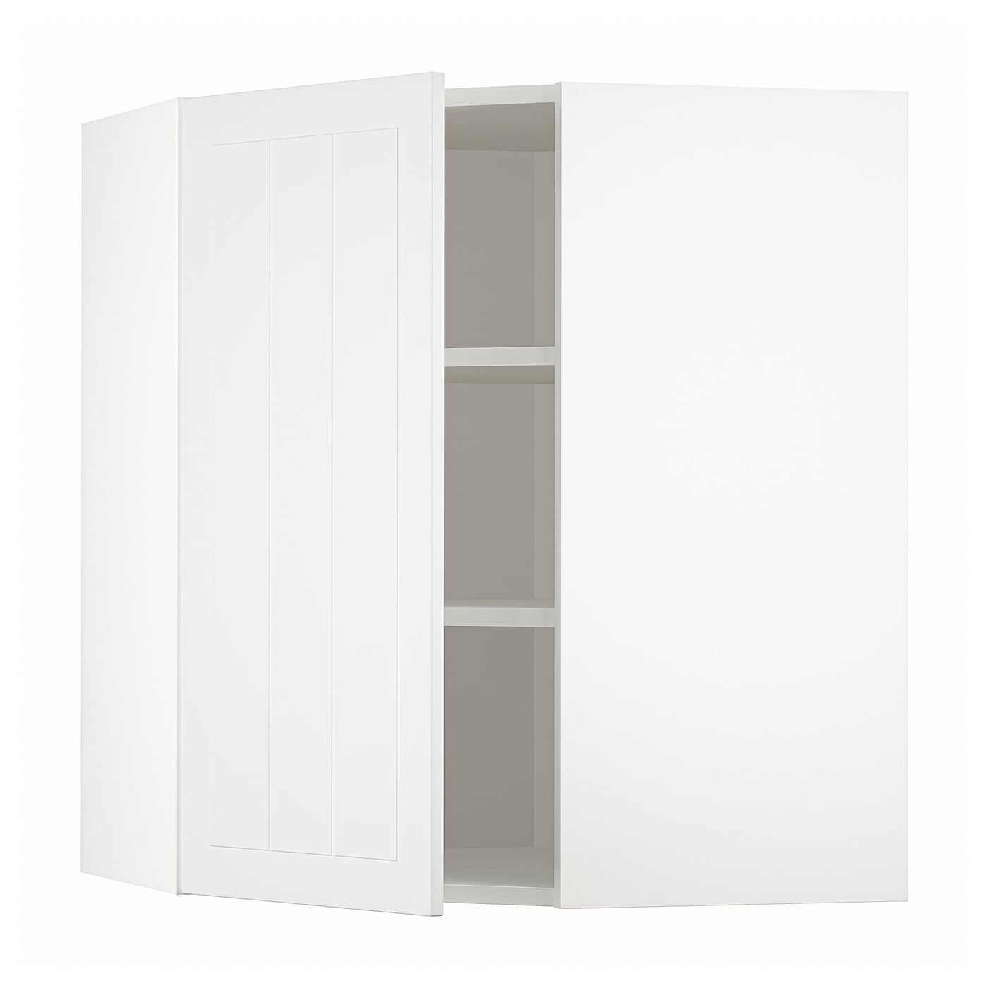 Угловой навесной шкаф с полками - METOD  IKEA/  МЕТОД ИКЕА, 80х68 см, белый
