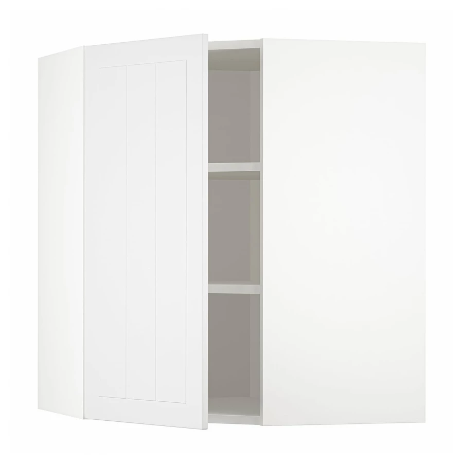 Угловой навесной шкаф с полками - METOD  IKEA/  МЕТОД ИКЕА, 80х68 см, белый (изображение №1)