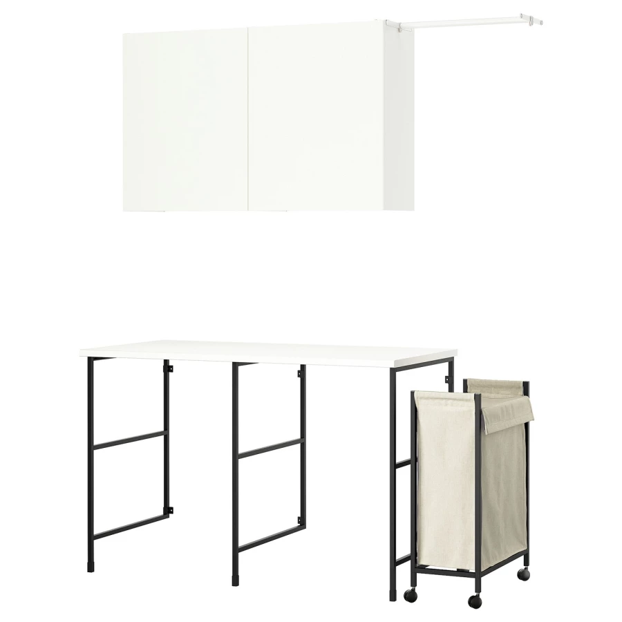 Комбинация - IKEA ENHET/ЭНХЕТ ИКЕА, 63,5х139 см, белый (изображение №1)