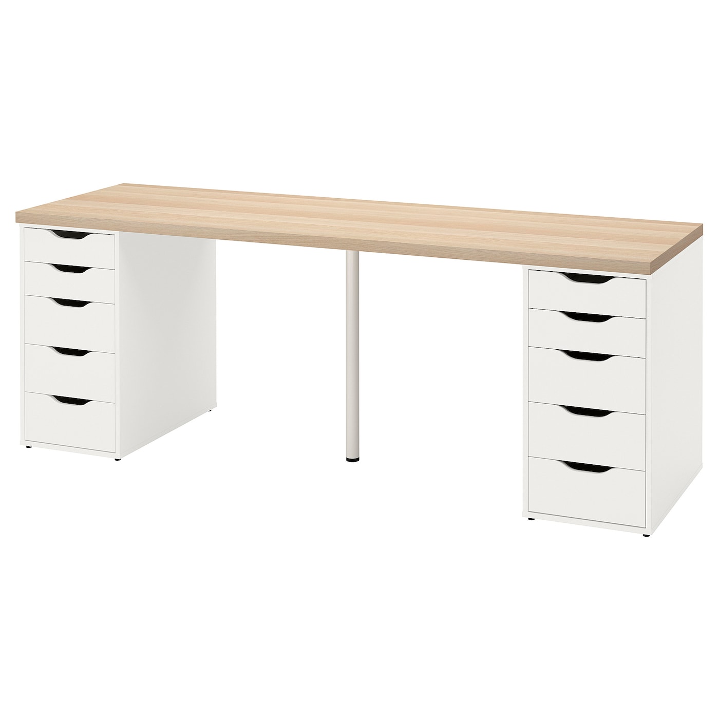 Письменный стол с ящиками - IKEA LAGKAPTEN/ALEX/ЛАГКАПТЕН/АЛЕКС ИКЕА, 200х60 см, под беленый дуб/белый