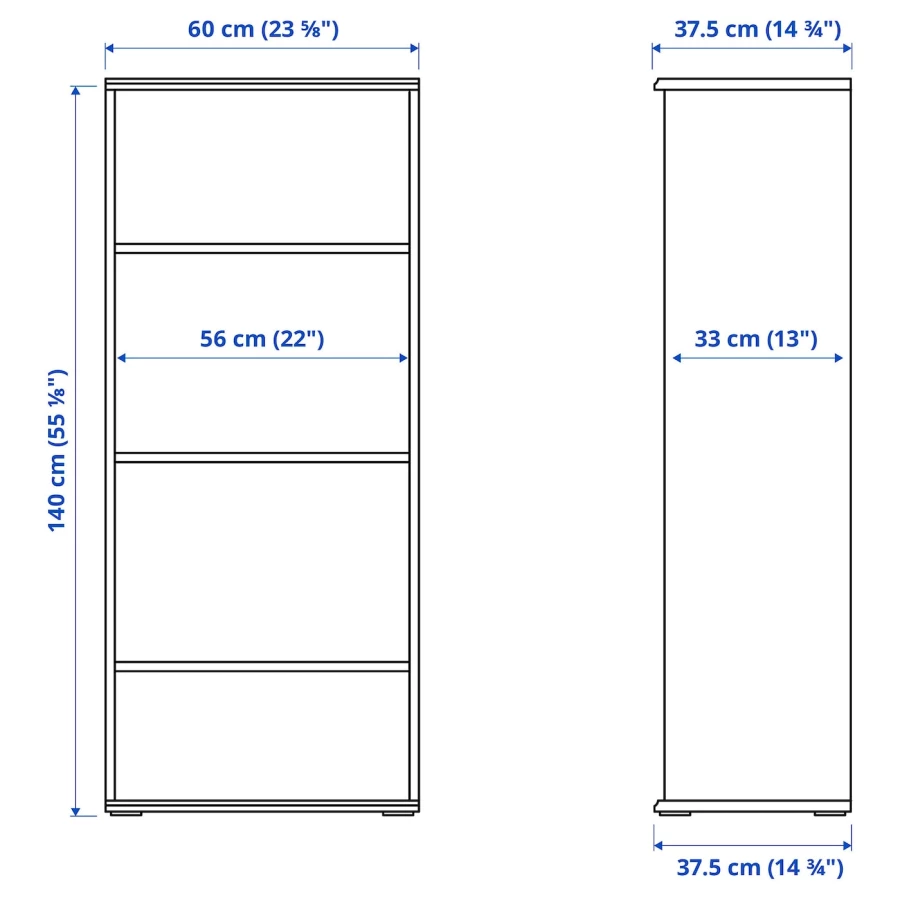 Открытый книжный шкаф - SKRUVBY IKEA/СКРУВБИ ИКЕА, 37.5х60х140 см, белый (изображение №7)