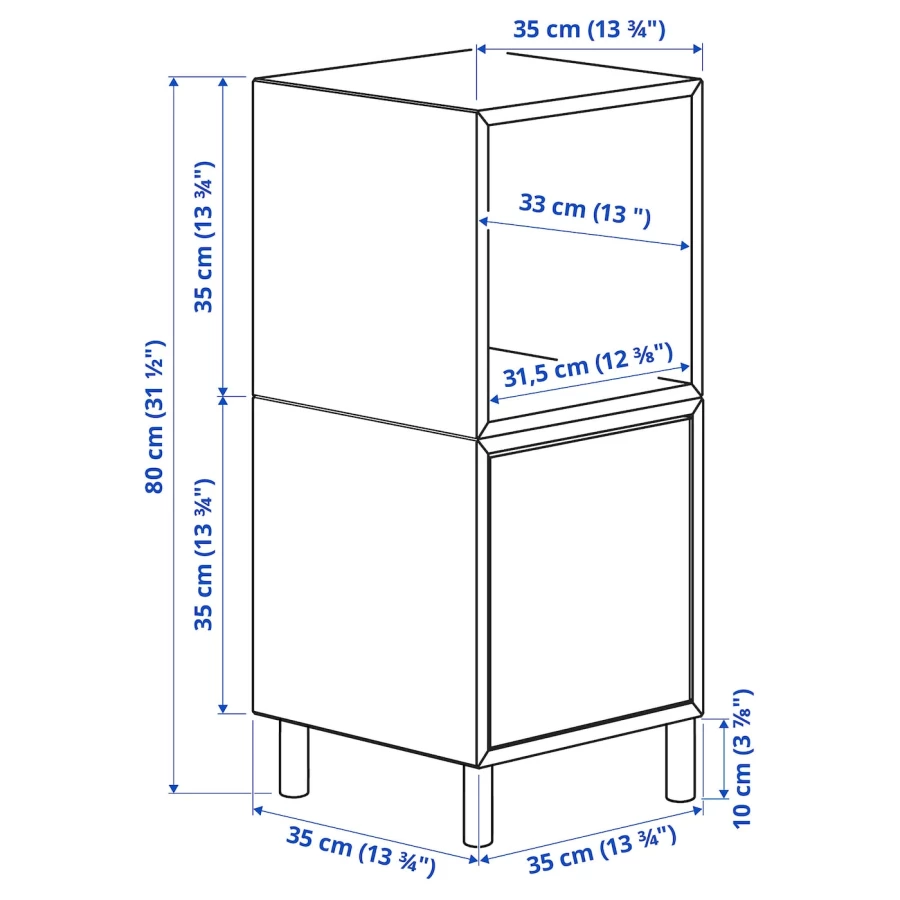 Шкаф на ножках - IKEA EKET / ЭКЕТ ИКЕА, 80x35см, орех/черный (изображение №3)