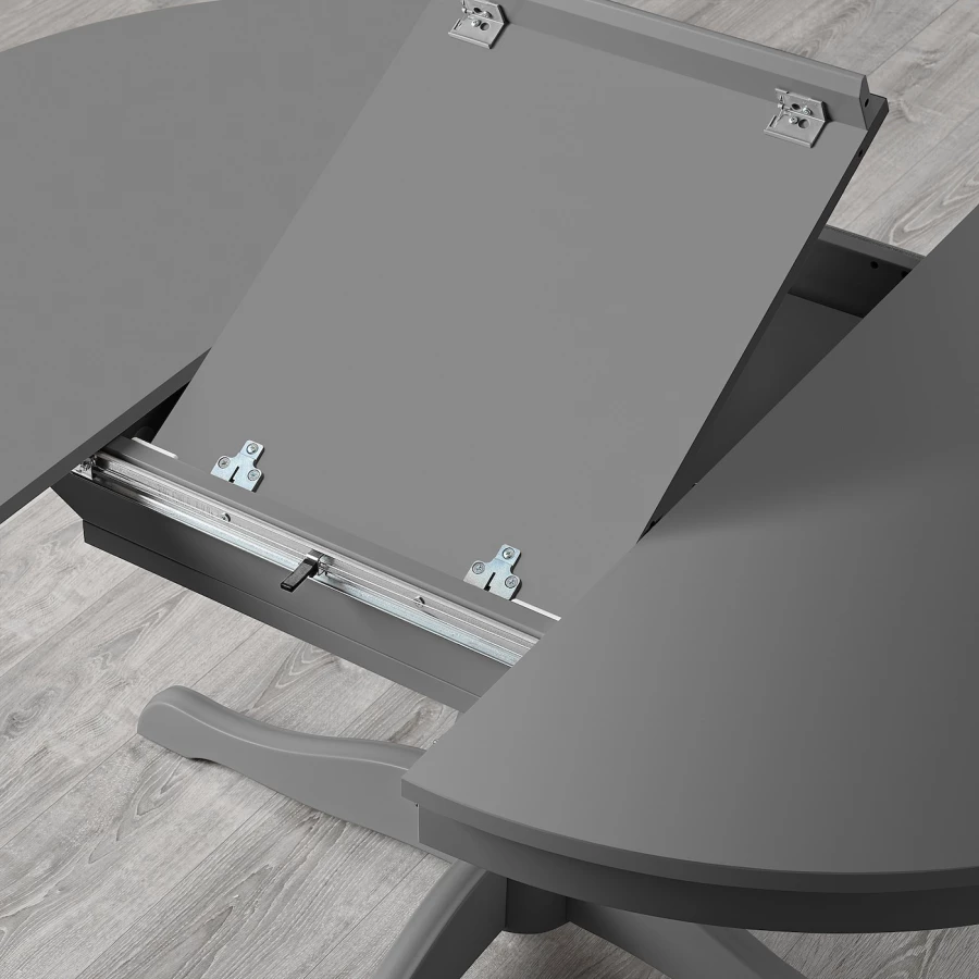 Раздвижной стол - IKEA INGATORP/ИНГАТОРП ИКЕА, 74х110 см, серый (изображение №4)