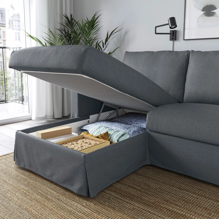 3-местный диван - IKEA HYLTARP, 93x262см, серый, ХИЛТАРП ИКЕА (изображение №3)