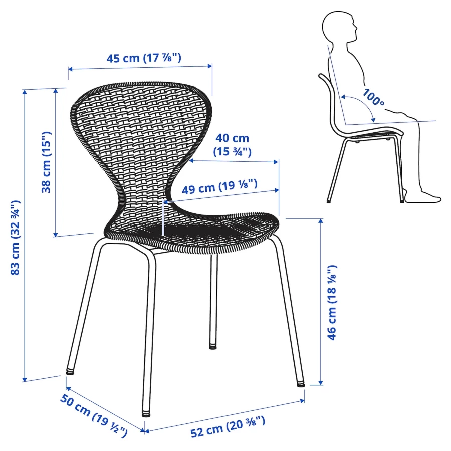 Стол и 4 стула - IKEA EKEDALEN/ÄLVSTA/ALVSTA/ЭКЕДАЛЕН/ЭЛЬВСТА ИКЕА, 120х180х80 см, белый/ротанг (изображение №3)