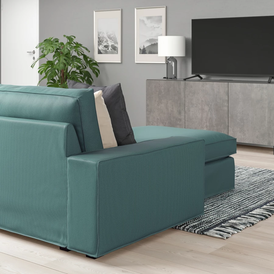 2-местный диван и шезлонг - IKEA KIVIK, 83x95/163x280см, темно-синий, КИВИК ИКЕА (изображение №4)