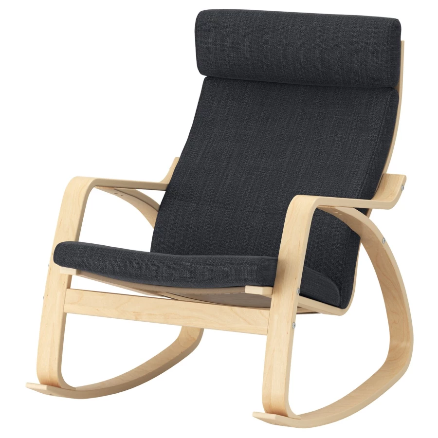 Кресло-качалка - IKEA POÄNG/POANG/ПОЭНГ ИКЕА, 68х94х95 см, черный (изображение №1)
