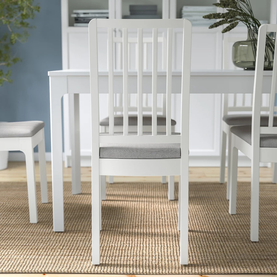 Стол и 8 стульев - IKEA EKEDALEN/ЭКЕДАЛЕН ИКЕА, 180х240x90 см, белый/серый (изображение №7)