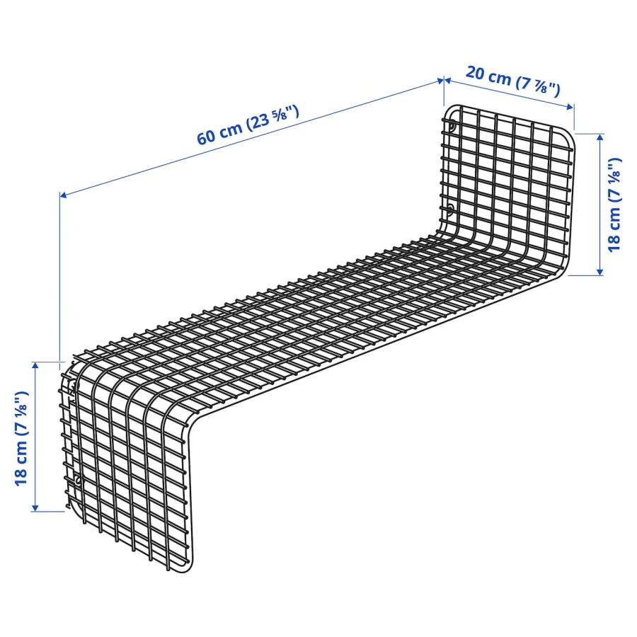 Стальная настенная полка - SVENSHULT IKEA/ СВЕНСХУЬТ ИКЕА, 35х60x20 см, белый (изображение №9)