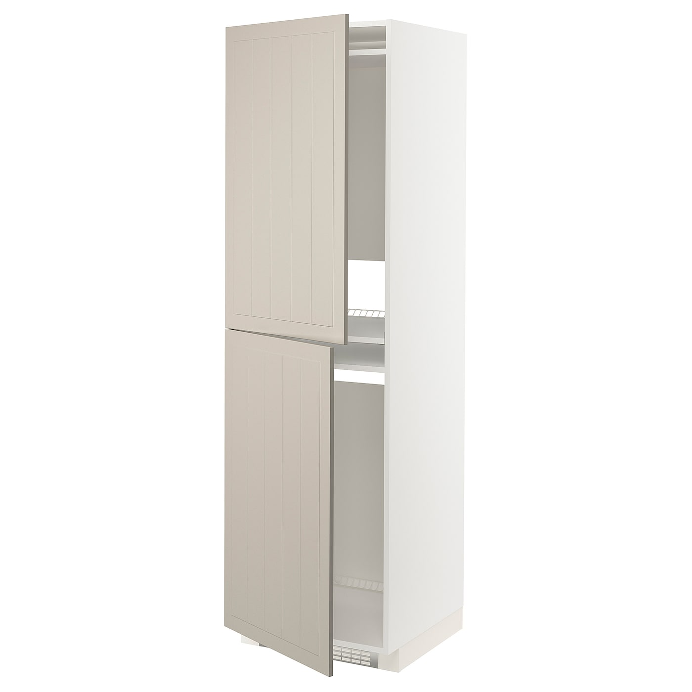 Высокий кухонный шкаф - IKEA METOD/МЕТОД ИКЕА, 200х60х60 см, белый/бежевый