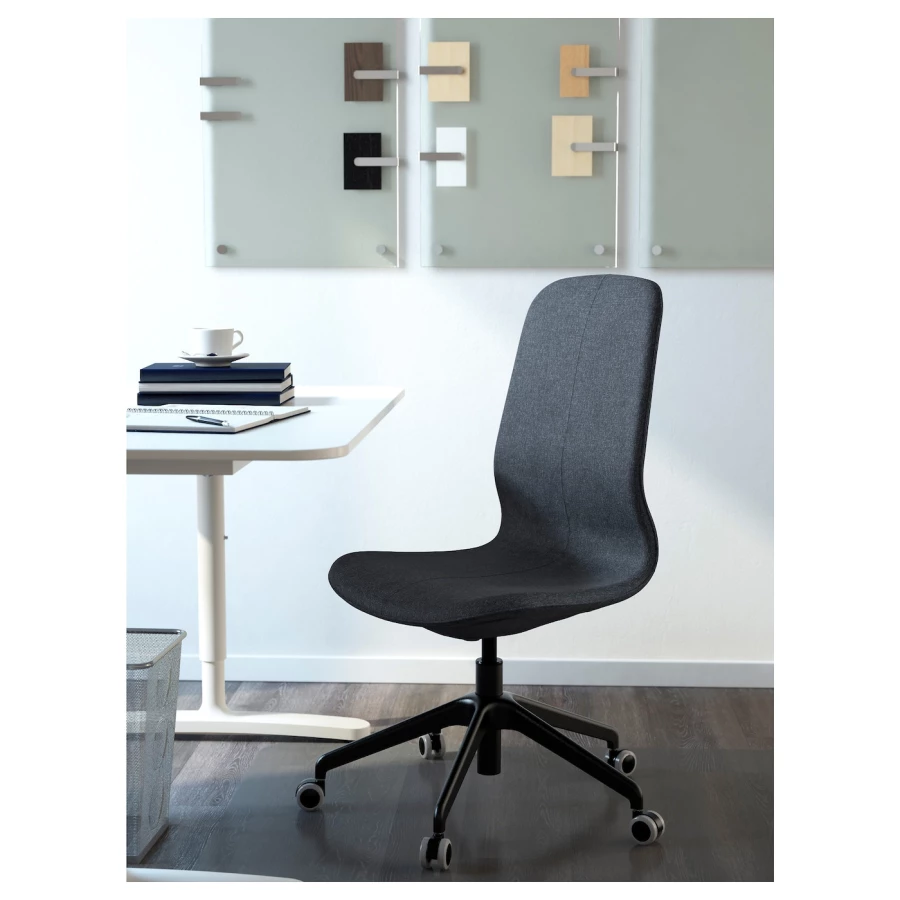 Офисный стул - IKEA LÅNGFJÄLL/LANGFJALL, 68x68x104см, серый/светло-серый, ЛОНГФЬЕЛЛЬ ИКЕА (изображение №2)