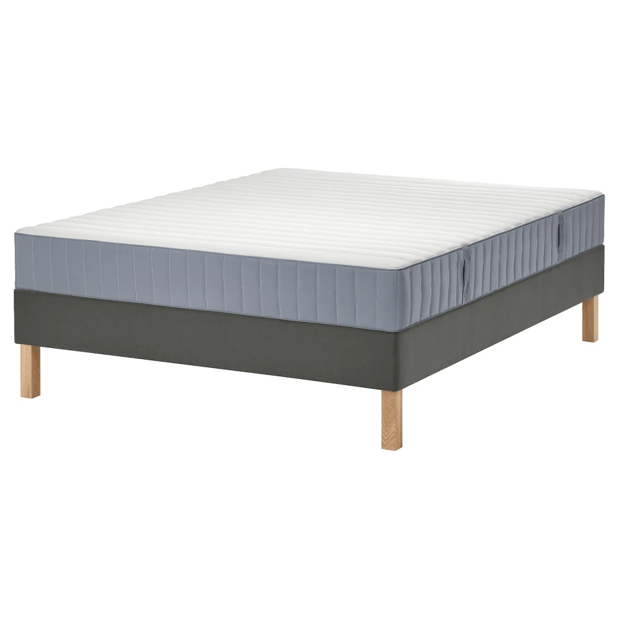 Кровать - LYNGÖR / LYNGОR IKEA/ ЛЮНГЕРБ ИКЕА,  140х200 см, серый (изображение №1)