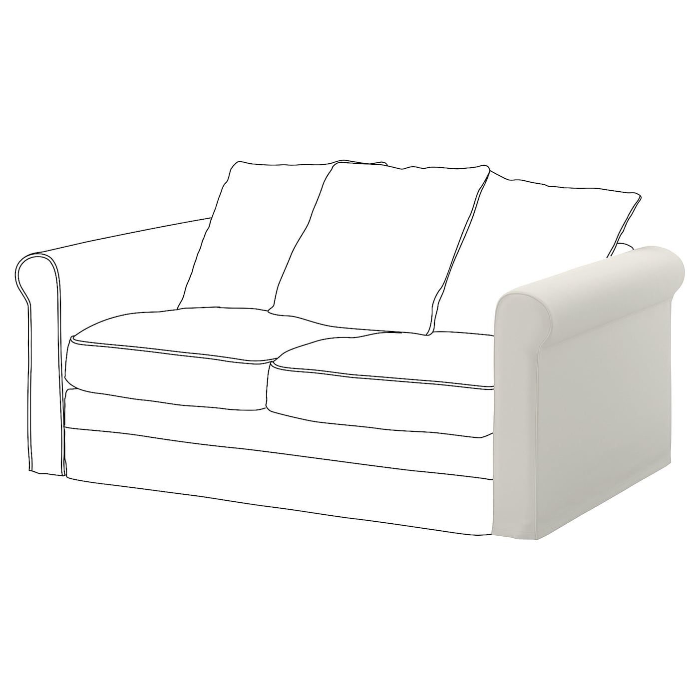 Чехол на подлокотник дивана -  GRÖNLID / GRОNLID  IKEA/  ГРЕНЛИД ИКЕА,  белый