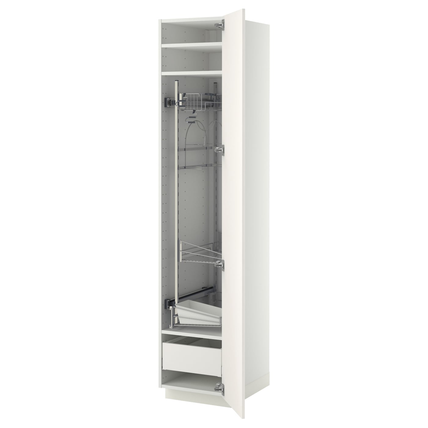 Высокий шкаф/бытовой - IKEA METOD/MAXIMERA/МЕТОД/МАКСИМЕРА ИКЕА, 200х60х40 см, белый