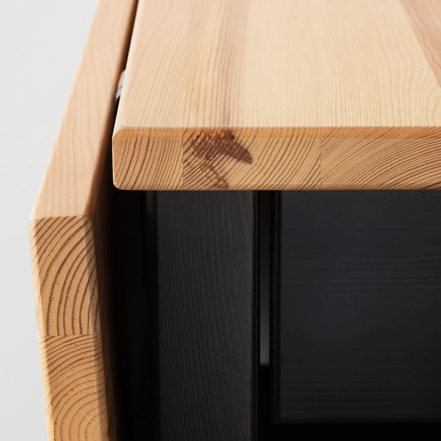 Журнальный стол - IKEA ARKELSTORP/ИКЕА АРКЕЛЬСТОРП, 65x140x52 см, черный/светло-коричневый (изображение №6)