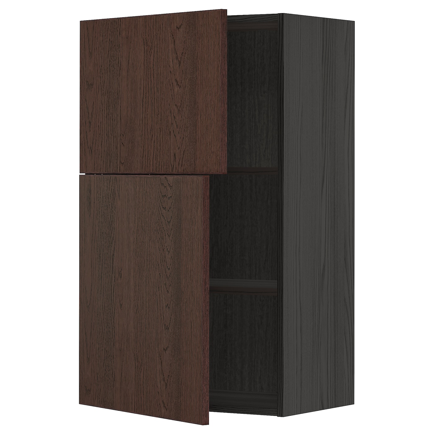 Навесной шкаф с полкой - METOD IKEA/ МЕТОД ИКЕА, 100х60 см,  черный/коричневый