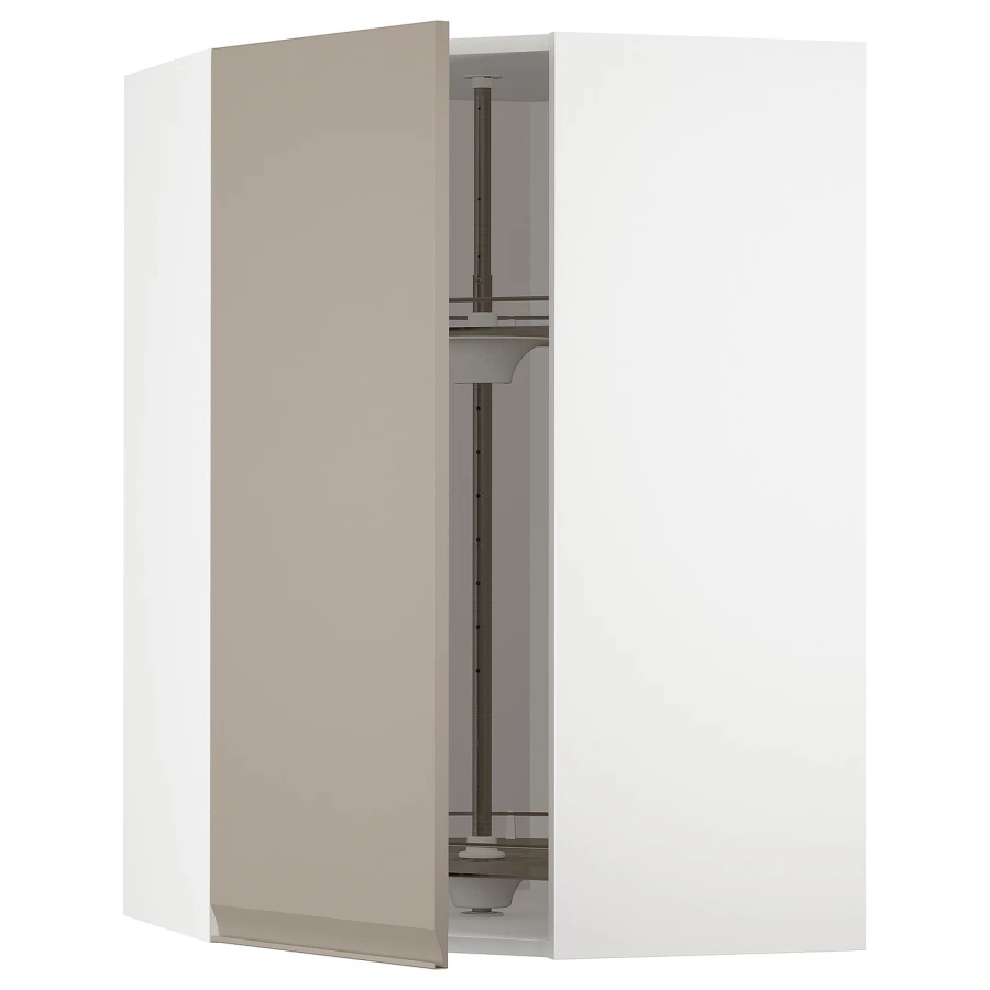 Угловой навесной шкаф с каруселью - METOD  IKEA/  МЕТОД ИКЕА, 100х68  см, белый/бежевый (изображение №1)